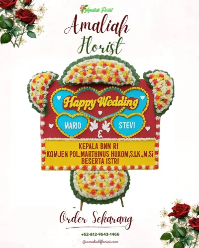 Karangan Papan Bunga Pernikahan genteng banyuwangi